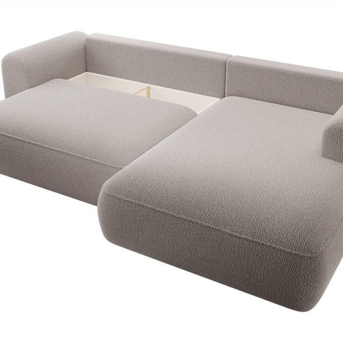 NADUVI Collection Philipa Hoekbank Rechts met Slaapfunctie - Bouclé - Taupe