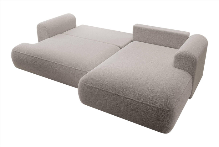 NADUVI Collection Philipa Hoekbank Rechts met Slaapfunctie - Bouclé - Taupe