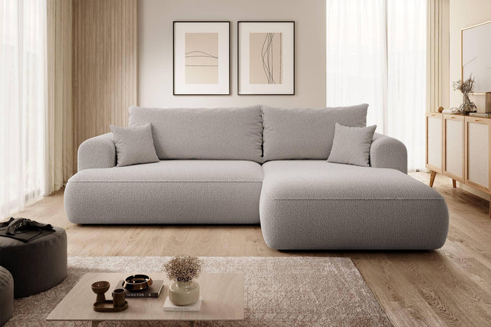 NADUVI Collection Philipa Hoekbank Rechts met Slaapfunctie - Bouclé - Taupe