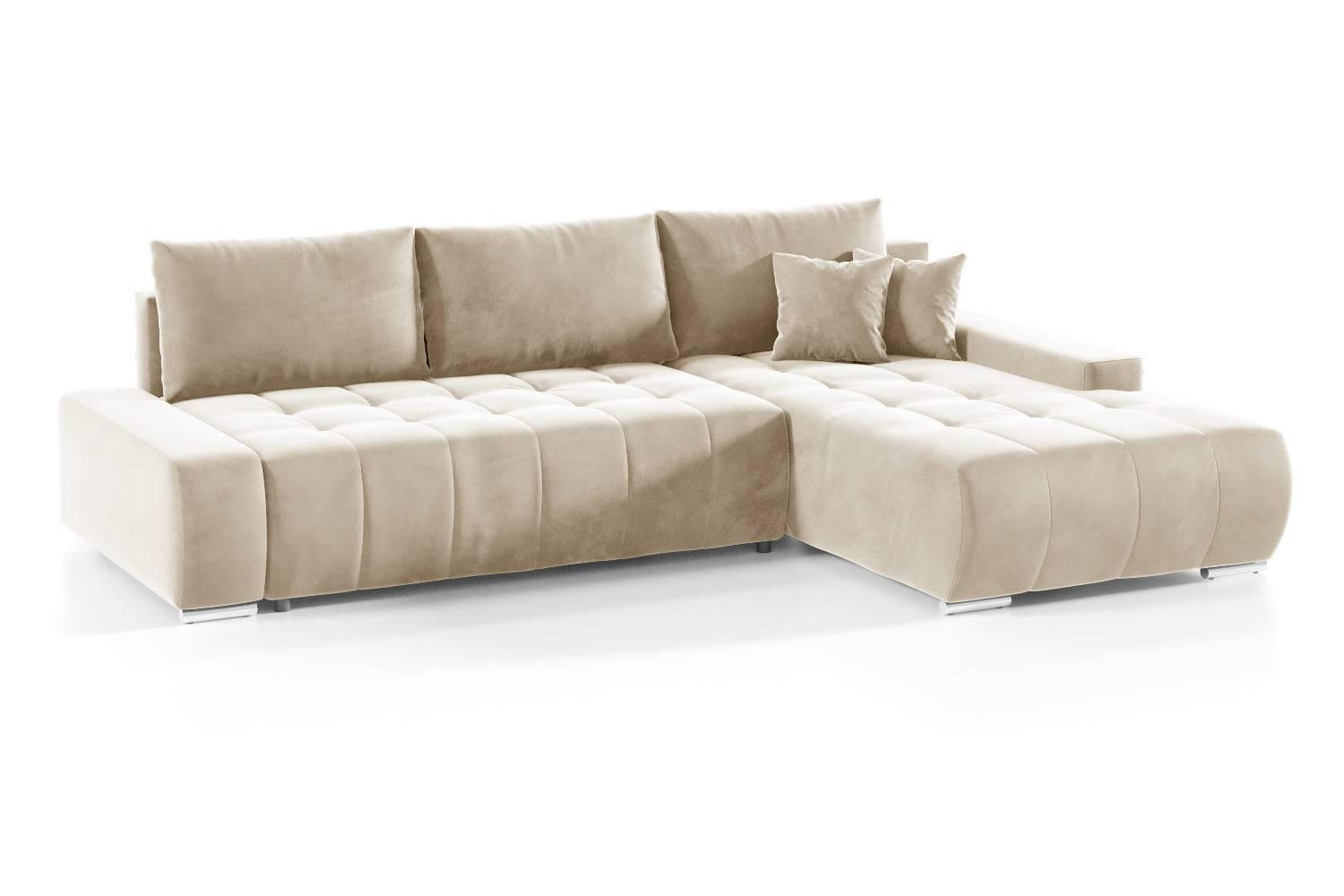 NADUVI Collection Hoekbank Olivia rechts velvet met slaapfunctie