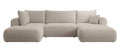 NADUVI Collection Philipa U-bank Links met Slaapfunctie - Bouclé - Taupe