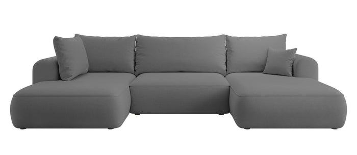 NADUVI Collection Philipa U-bank Links met Slaapfunctie - Velvet - Donkergrijs