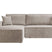 NADUVI Collection Galine Hoekbank met Chaise Longue Links met Slaapfunctie - Ribstof - Beige
