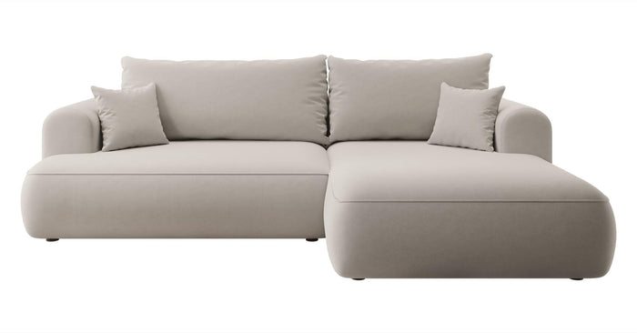 NADUVI Collection Philipa Hoekbank Rechts met Slaapfunctie - Velvet - Crème