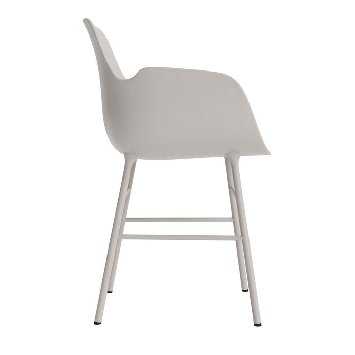 Normann Copenhagen Form Stoel met Armleuning - Staal - Warm Grijs