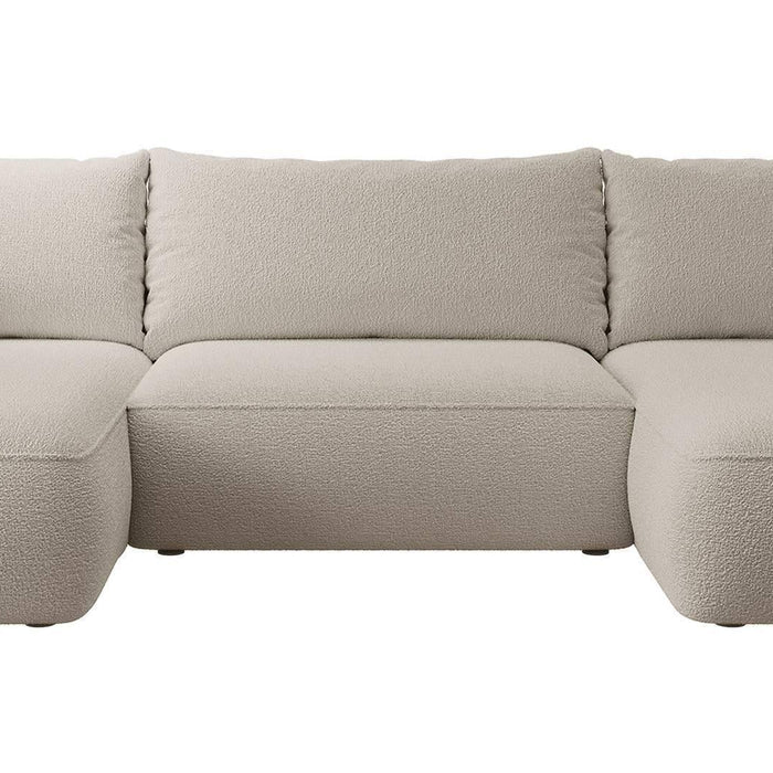 NADUVI Collection Philipa U-bank Rechts met Slaapfunctie - Bouclé - Taupe