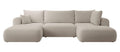 NADUVI Collection Philipa U-bank Rechts met Slaapfunctie - Bouclé - Taupe