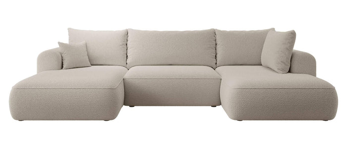 NADUVI Collection Philipa U-bank Rechts met Slaapfunctie - Bouclé - Taupe