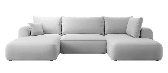 NADUVI Collection Philipa U-bank Rechts met Slaapfunctie - Velvet - Grijs