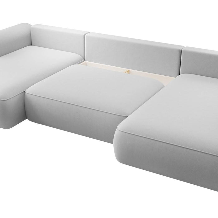 NADUVI Collection Philipa U-bank Rechts met Slaapfunctie - Velvet - Grijs