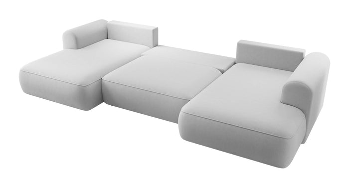 NADUVI Collection Philipa U-bank Rechts met Slaapfunctie - Velvet - Grijs