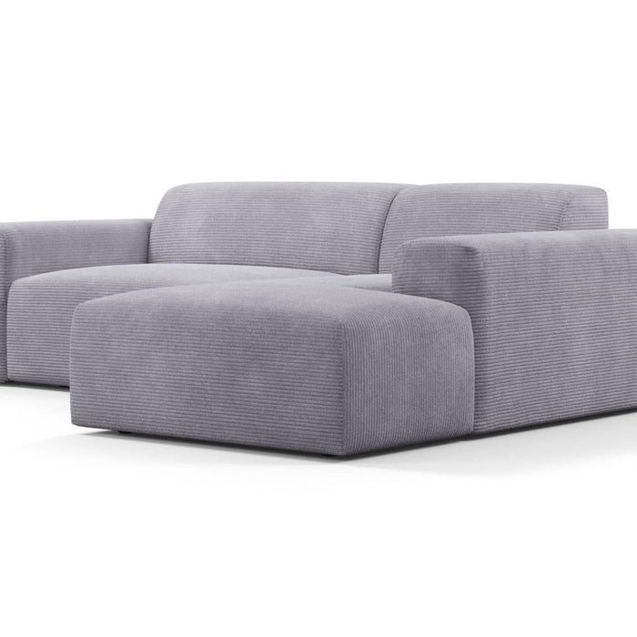 NADUVI Collection Nina Hoekbank Rechts - Ribstof - Lichtgrijs
