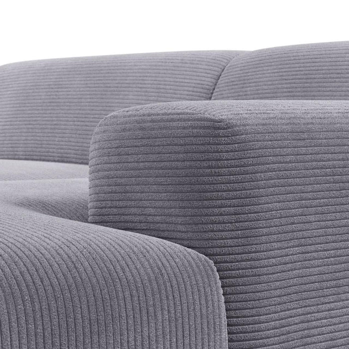 NADUVI Collection Nina Hoekbank Rechts - Ribstof - Lichtgrijs