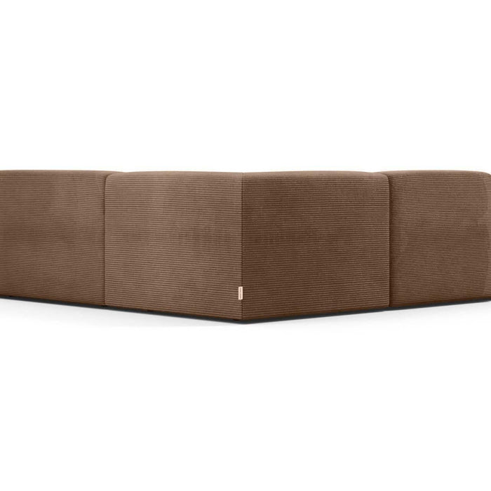 NADUVI Collection Nina Big Hoekbank Links - Ribstof - Hazelnootbruin