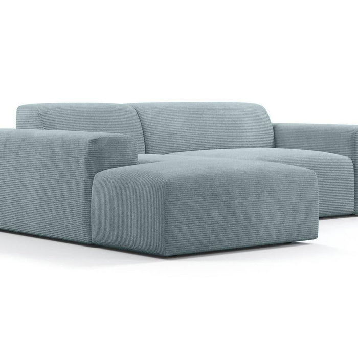 NADUVI Collection Nina Hoekbank Links - Ribstof - Grijsblauw