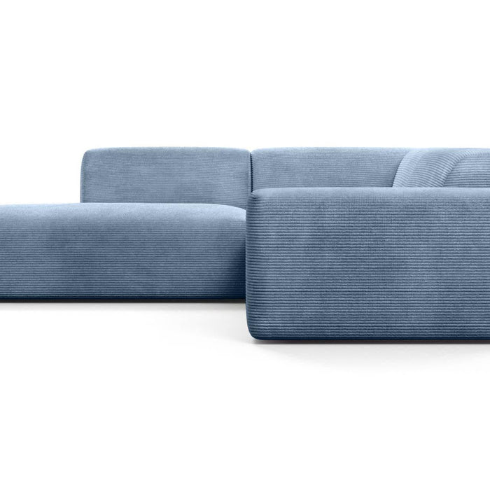 NADUVI Collection Nina Big Hoekbank Links - Ribstof - Lichtblauw