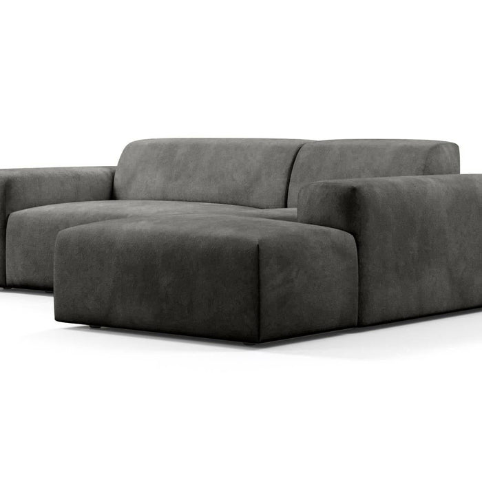 NADUVI Collection Nina Hoekbank Rechts - Velvet - Donkergrijs
