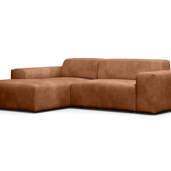 NADUVI Collection Nina Hoekbank Links - Velvet - Karamel bruin