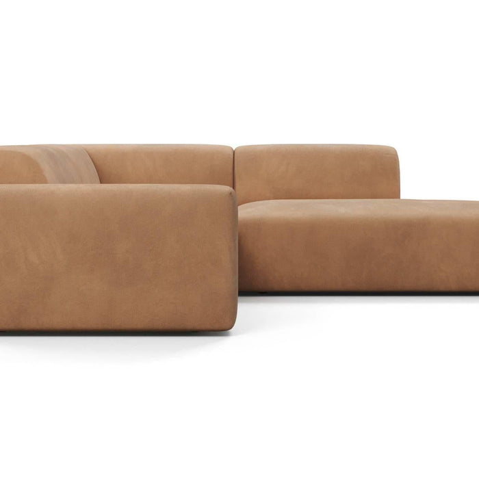 NADUVI Collection Nina Big Hoekbank Rechts - Velvet - Camel bruin