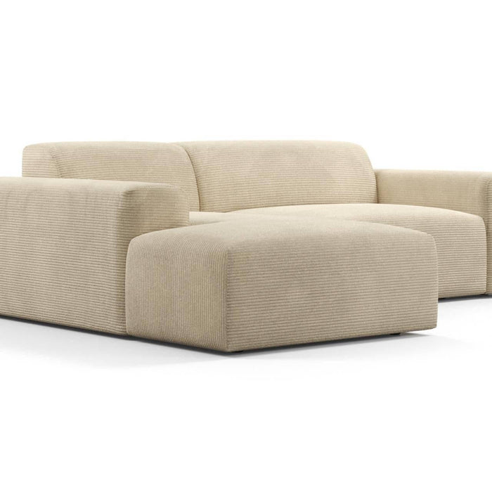 NADUVI Collection Nina Hoekbank Links - Ribstof - Crème