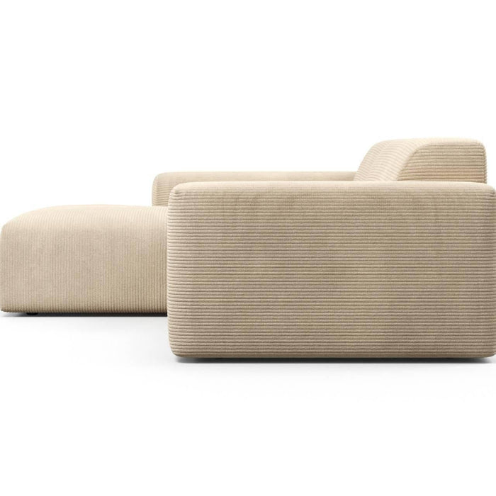 NADUVI Collection Nina Hoekbank Links - Ribstof - Crème