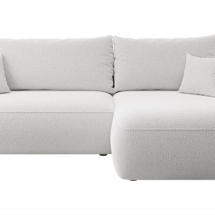 NADUVI Collection Philipa Hoekbank Rechts met Slaapfunctie - Bouclé - Lichtgrijs