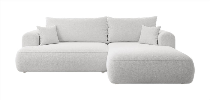 NADUVI Collection Philipa Hoekbank Rechts met Slaapfunctie - Bouclé - Lichtgrijs