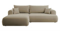 NADUVI Collection Philipa Hoekbank Links met Slaapfunctie - Velvet - Beige