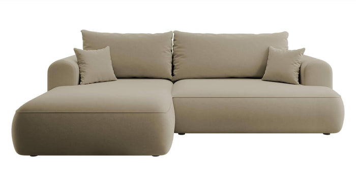NADUVI Collection Philipa Hoekbank Links met Slaapfunctie - Velvet - Beige