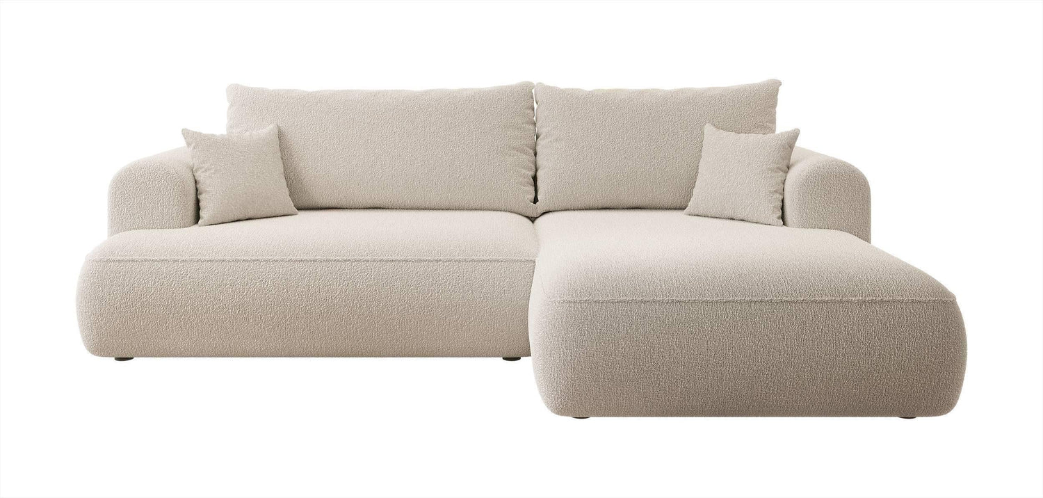 NADUVI Collection Philipa Hoekbank Rechts met Slaapfunctie - Bouclé - Beige