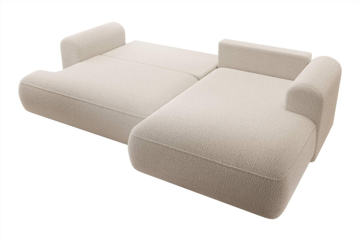 NADUVI Collection Philipa Hoekbank Rechts met Slaapfunctie - Bouclé - Beige
