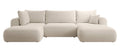 NADUVI Collection Philipa U-bank Links met Slaapfunctie - Bouclé - Beige