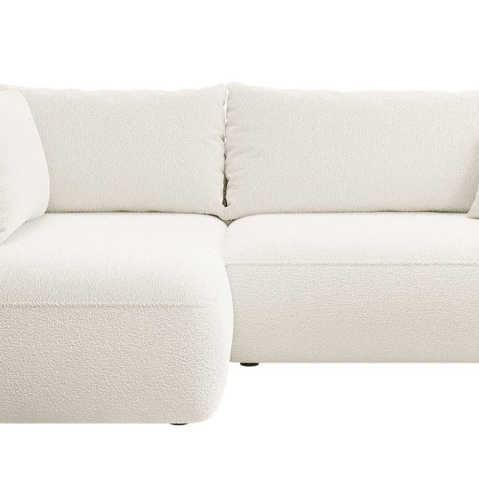 NADUVI Collection Philipa Hoekbank Big Links met Slaapfunctie - Bouclé - Crème