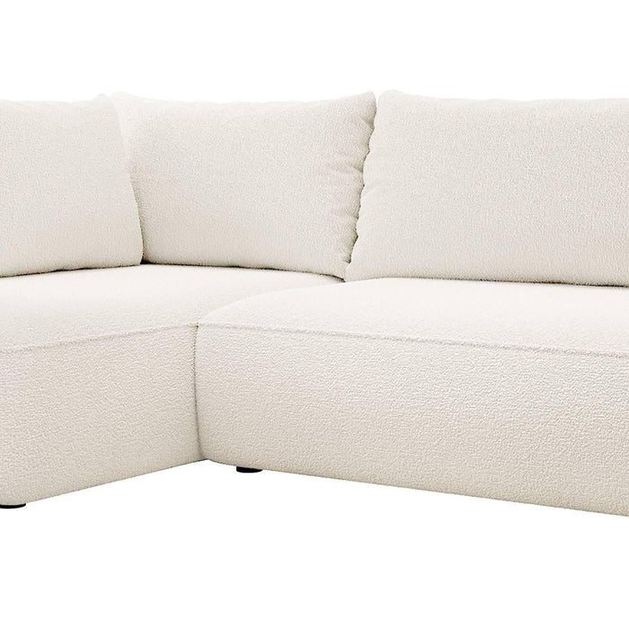 NADUVI Collection Philipa Hoekbank Big Links met Slaapfunctie - Bouclé - Crème