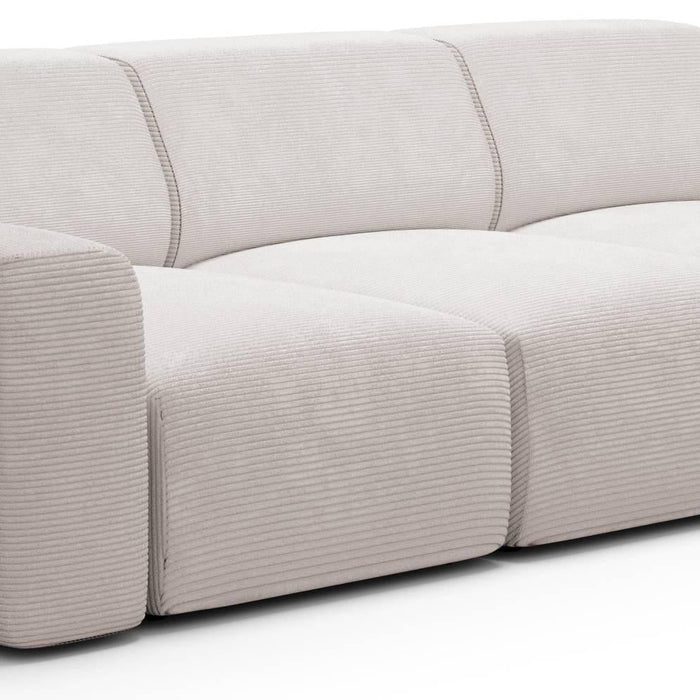 NADUVI Collection Nina 3-zitsbank - Ribstof - Crème