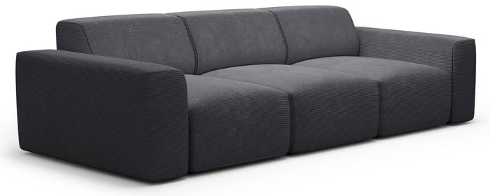 NADUVI Collection Nina 3-zitsbank - Ribstof - Antraciet