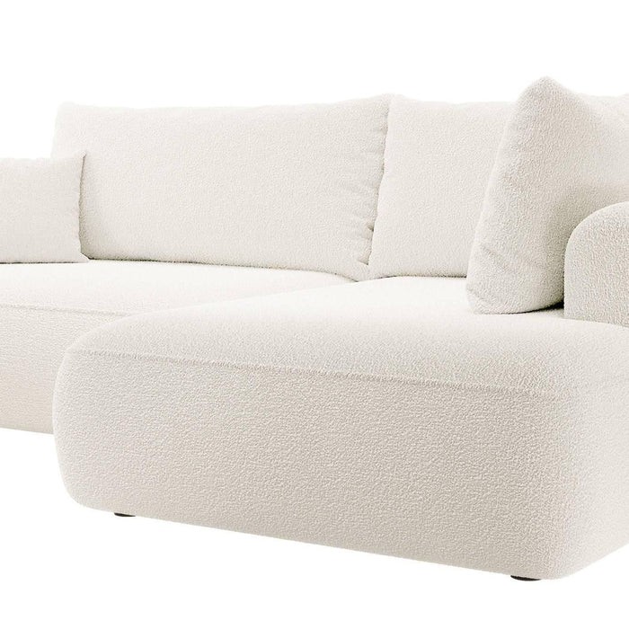 NADUVI Collection Philipa Hoekbank Big Rechts met Slaapfunctie - Bouclé - Crème