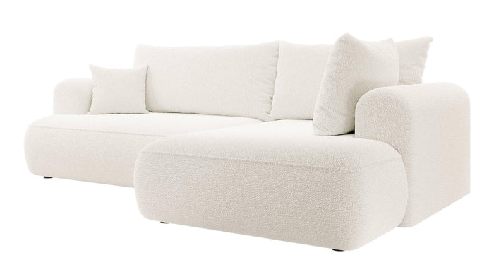 NADUVI Collection Philipa Hoekbank Big Rechts met Slaapfunctie - Bouclé - Crème