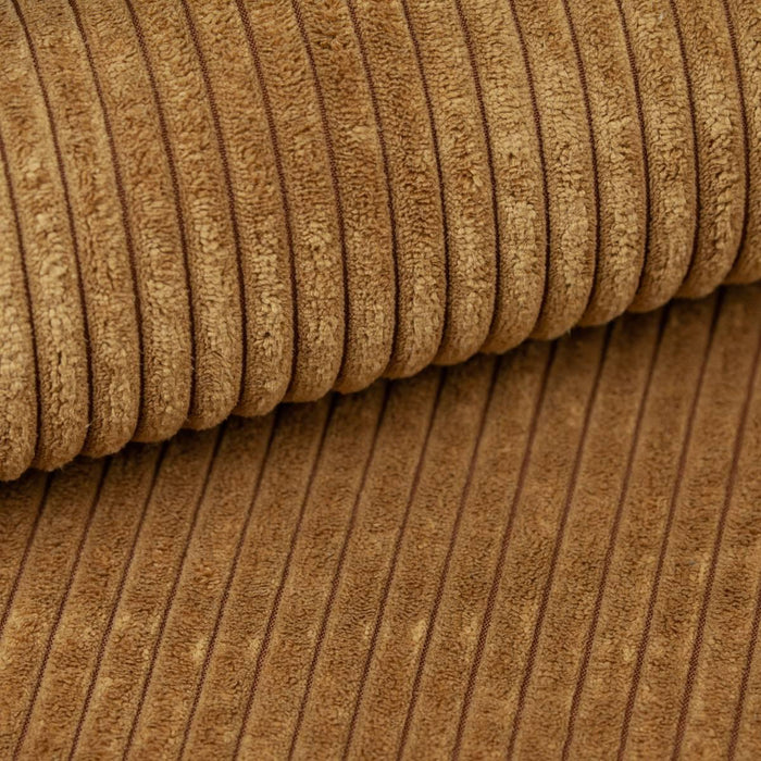 NADUVI Collection Galine Hoekbank met Chaise Longue Links met Slaapfunctie - Ribstof - Mosterdgeel