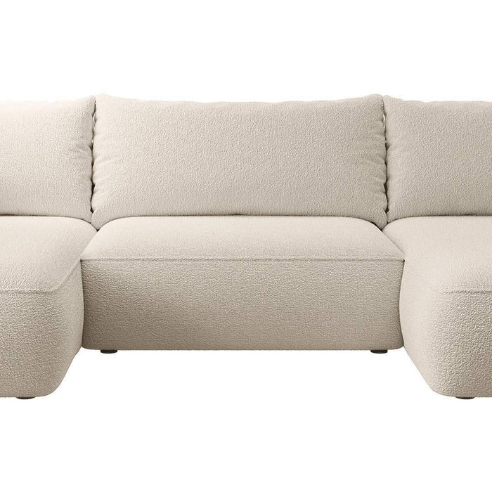 NADUVI Collection Philipa U-bank Rechts met Slaapfunctie - Bouclé - Beige