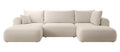 NADUVI Collection Philipa U-bank Rechts met Slaapfunctie - Bouclé - Beige
