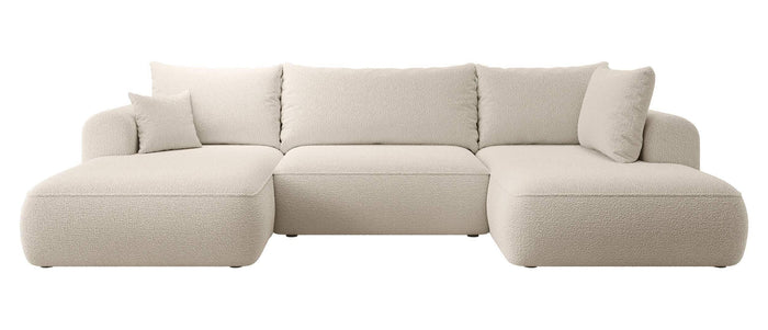 NADUVI Collection Philipa U-bank Rechts met Slaapfunctie - Bouclé - Beige