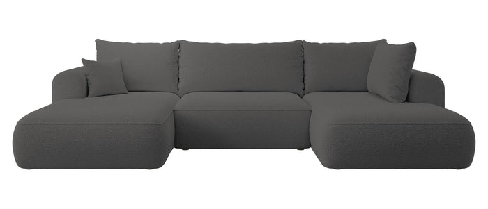 NADUVI Collection Philipa U-bank Rechts met Slaapfunctie - Bouclé - Antraciet
