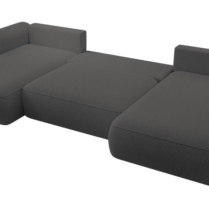 NADUVI Collection Philipa U-bank Rechts met Slaapfunctie - Bouclé - Antraciet