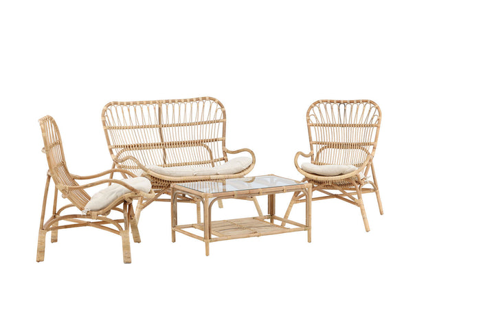 Rebellenclub Merit Loungeset - Naturel Rattan