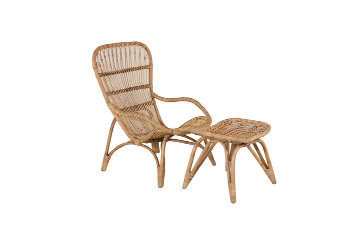 Rebellenclub Merit Tuin Loungestoel - Naturel Rattan