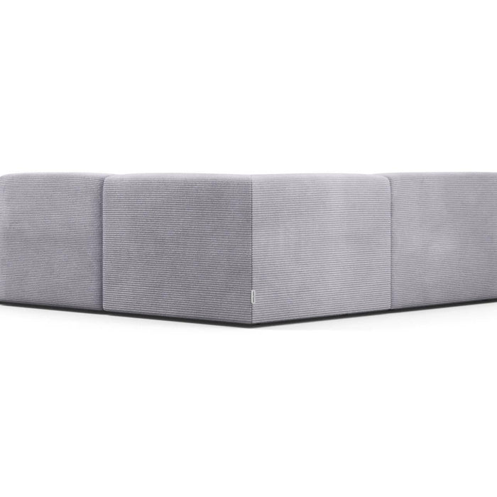 NADUVI Collection Nina Big Hoekbank Rechts - Ribstof - Lichtgrijs