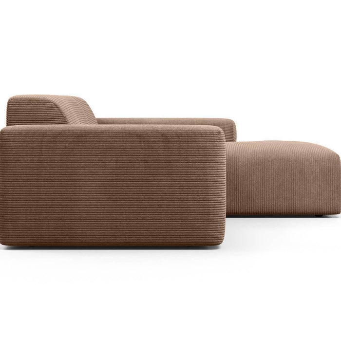 NADUVI Collection Nina Hoekbank Rechts - Ribstof - Hazelnootbruin