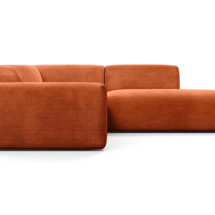 NADUVI Collection Nina Big Hoekbank Rechts - Ribstof - Terra Cotta