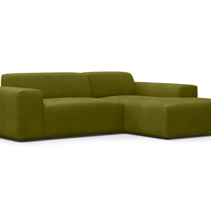 NADUVI Collection Nina Hoekbank Rechts - Velvet - Olijfgroen